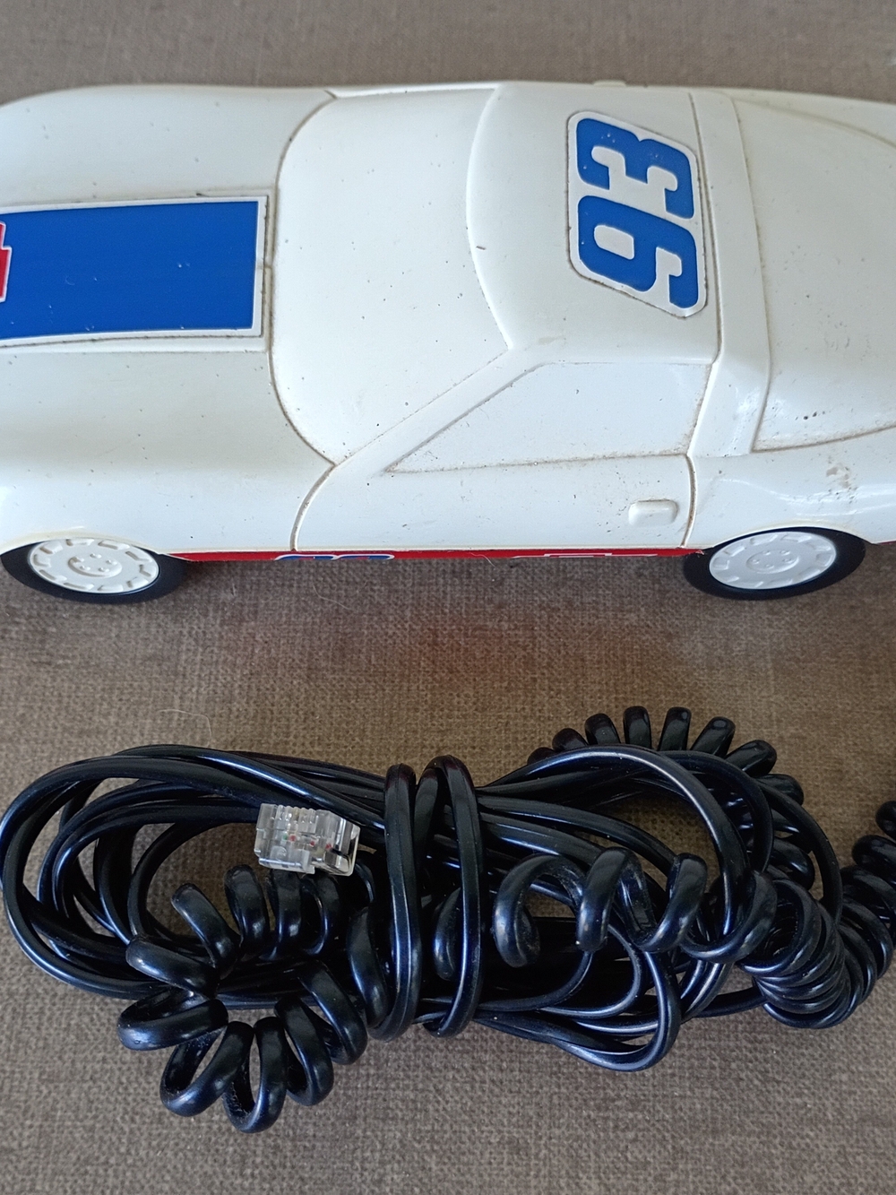 CORVETTE Car Phone Vintage Button 1980 Electric White Home Telephone Exxon.